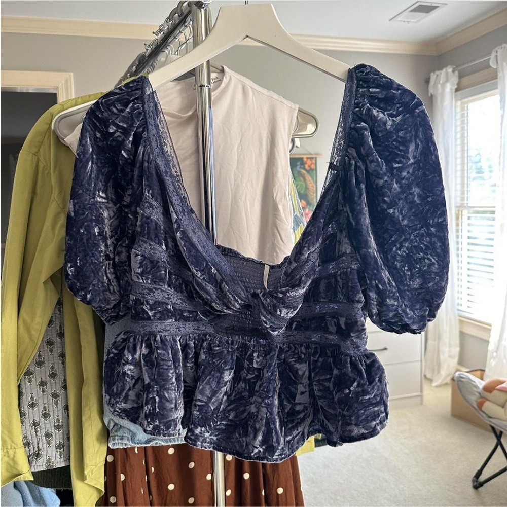 Free People Yours Truly Velvet Top